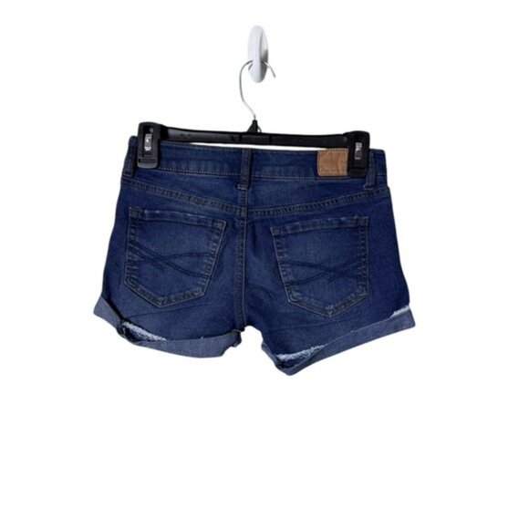 Aeropostale Women’s Midi Denim Shortie Shorts 00 Y2K Low Rise Festival B… - Picture 4 of 8